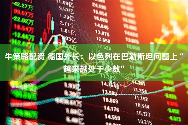牛策略配资 德国外长：以色列在巴勒斯坦问题上“越来越处于少数”
