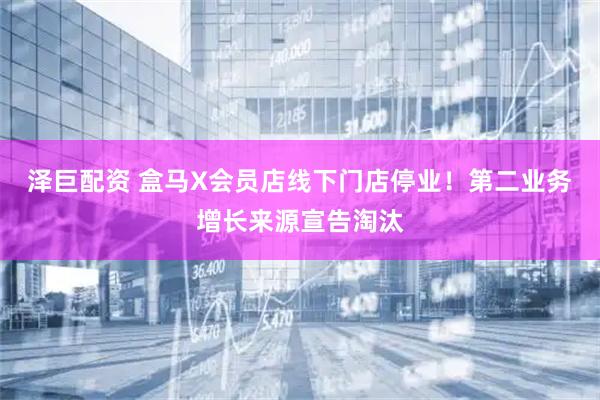 泽巨配资 盒马X会员店线下门店停业！第二业务增长来源宣告淘汰